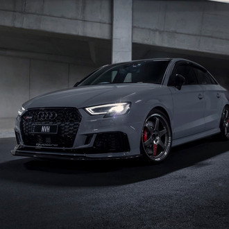 Gray Audi S3 with Blacked Out Mesh Grille - Photo by PT works