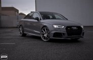 Silver PUR Wheels Providing Perfect Contrasting Effect with Gray Paint on Audi S3