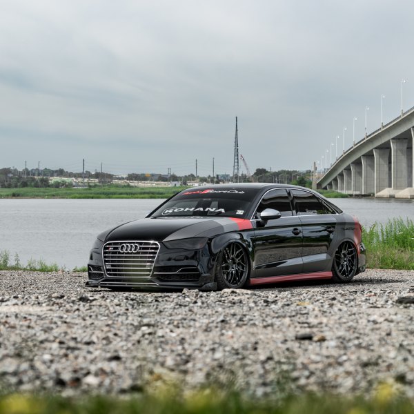 Black Audi S3 with Chrome Billet Grille - Photo by Rohana Wheels