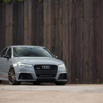 White Audi S3 with Custom Blacked Out Grille - Photo by Vossen