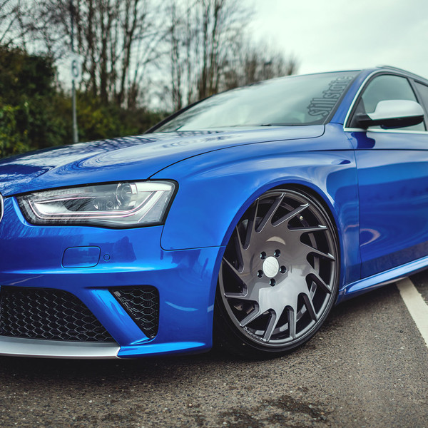 Blue Audi S4 with Custom Front Lip - Photo by Vossen