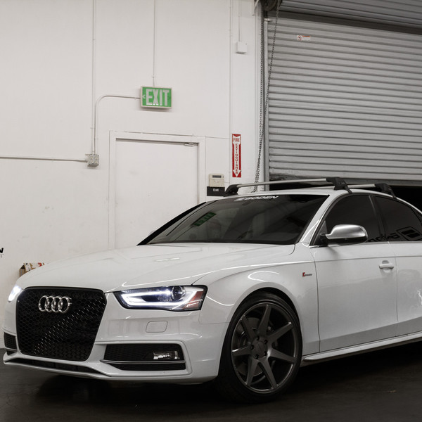 White Audi S4 with Roof Rack - Photo by Vossen