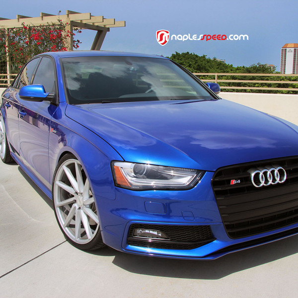 Blue Audi S4 with Custom Painted Front Lip - Photo by Vossen