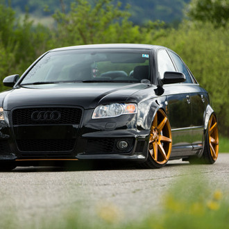 Custom Black Audi S4 on Copper Penny Vossen Wheels - Photo by Vossen