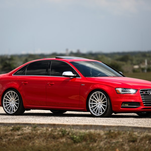 Red Audi S4 with Custom Front Bumper - Photo by Vossen
