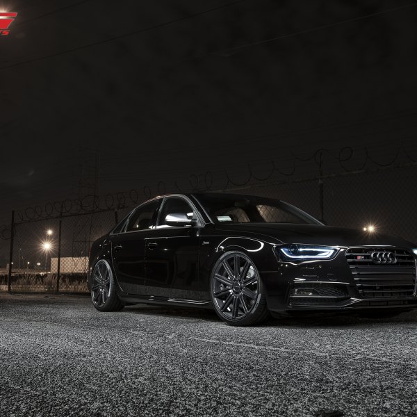 Black Audi S4 with Custom Front Bumper Cover - Photo by Vossen