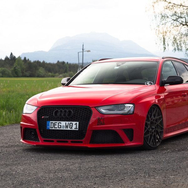 Red Audi S4 with Blacked Out Grille - Photo by Rotiform