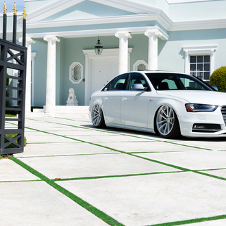 White Stanced Audi S4 with Chrome Grille - Photo by Rotiform