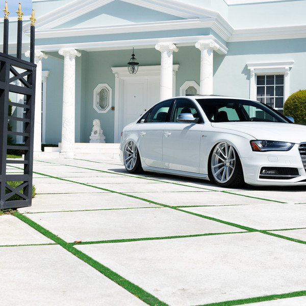 White Stanced Audi S4 with Chrome Grille - Photo by Rotiform