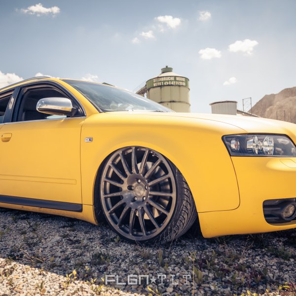 Yellow Audi S4 with Dark Smoke Headlights - Photo by Rotiform