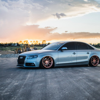 Custom Lowered Light Blue Audi S4 - Photo by Avant Garde Wheels