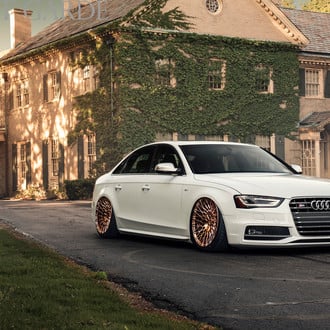 White Audi S4 with Aftermarket Front Bumper - Photo by Avant Garde Wheels