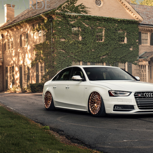 White Audi S4 with Aftermarket Front Bumper - Photo by Avant Garde Wheels