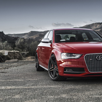 Red Audi S4 with Chrome Mesh Grille - Photo by Vorstiner