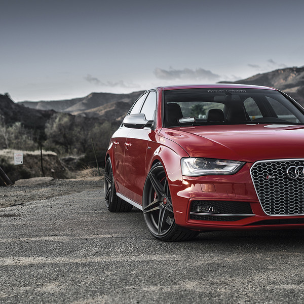 Red Audi S4 with Chrome Mesh Grille - Photo by Vorstiner