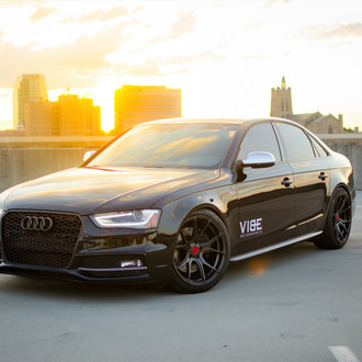 Black Audi S4 with Aftermarket Headlights - Photo by Vorstiner