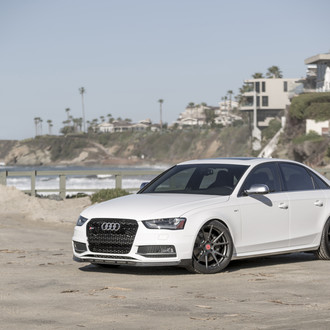 Customized White Audi S4 Boasts Mercury Graphite Vorsteiner Rims