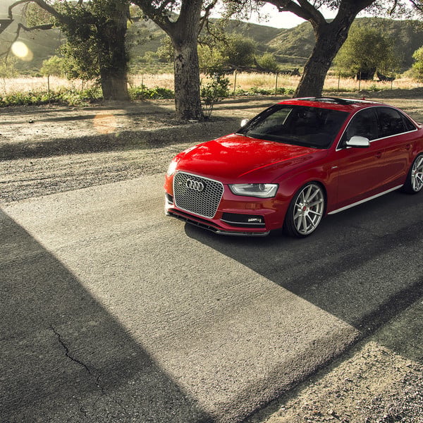 Chrome Mesh Grille on Custom Red Audi S4 - Photo by Vorstiner