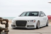Stance Is Everything: White Audi S4 Wearing Chrome Mesh Grille