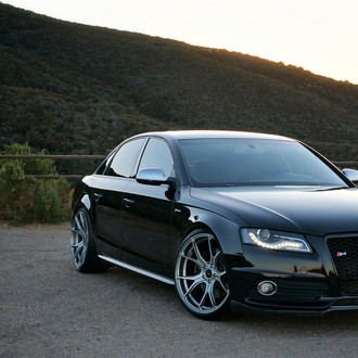 Black Audi S4 with Aftermarket LED Headlights  - Photo by Vorsteiner