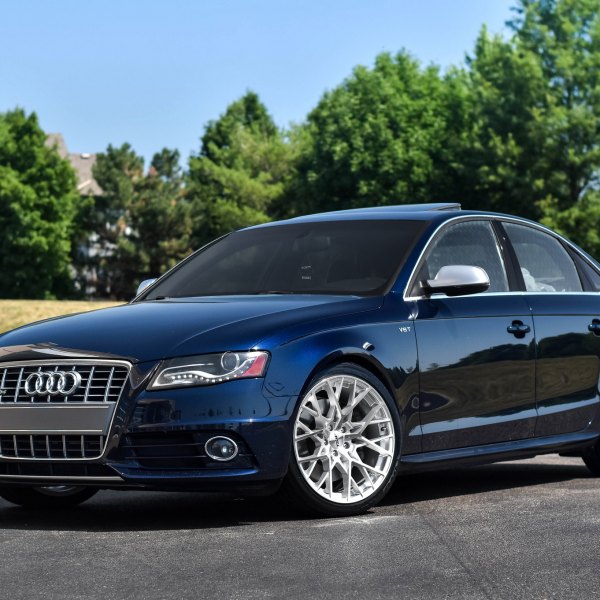 Aftermarket Chrome Grille on Blue Audi S4 - Photo by TSW Wheels