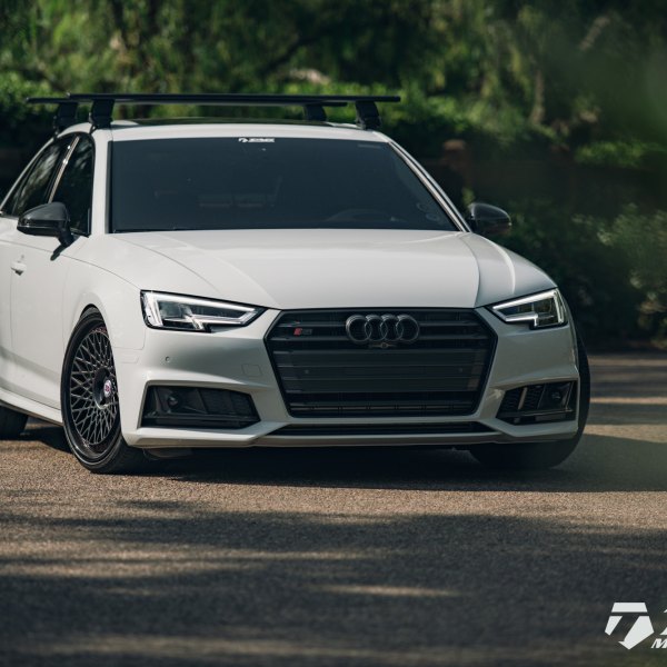 Aftermarket Front Bumper on White Audi S4 - Photo by HRE Wheels