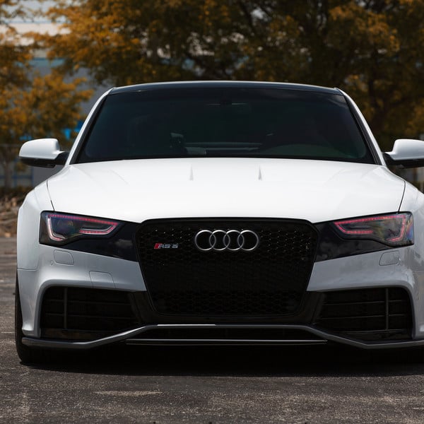 White Audi S5 with Custom LED Headlights - Photo by Vossen