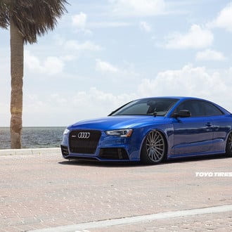 Lowered Blue Audi S5 with Toyo Tires - Photo by Vossen