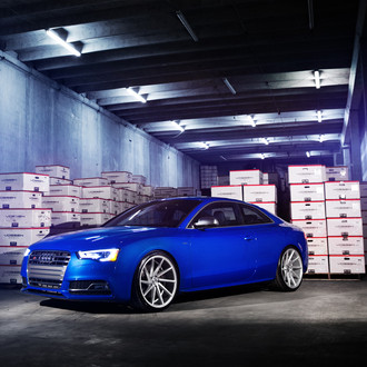 Blue Audi S5 with Custom Grille - Photo by Vossen