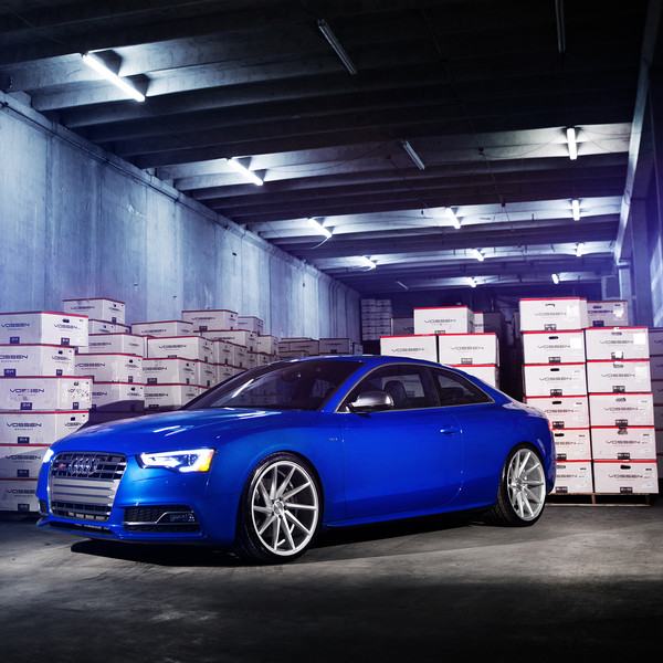 Blue Audi S5 with Custom Grille - Photo by Vossen