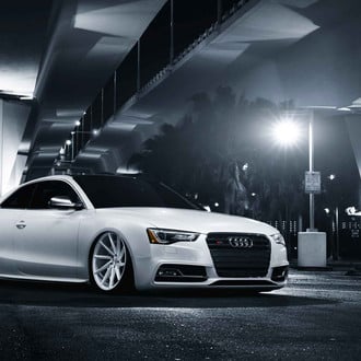 White Audi S5 with Blacked Out Grille - Photo by Vossen