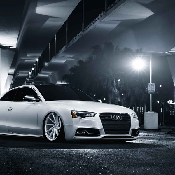 White Audi S5 with Blacked Out Grille - Photo by Vossen