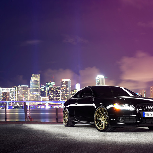 Gloss Black Audi S5 with Custom Front Bumper - Photo by Vossen