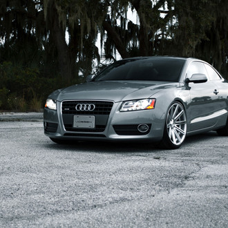 Gray Audi S5 with Custom Headlights - Photo by Vossen