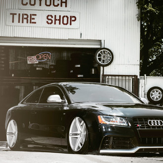 Stylish Dropped Black Audi S5 on Classy 5 Spoke Wheels