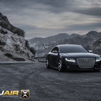 Gloss Black Audi S5 with Custom Chrome Grille - Photo by Vossen