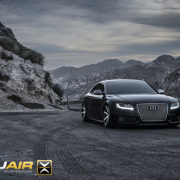 Gloss Black Audi S5 with Custom Chrome Grille - Photo by Vossen