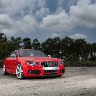 Eye-Catching Red Audi S5 Spruced Up with Aftermarket Parts