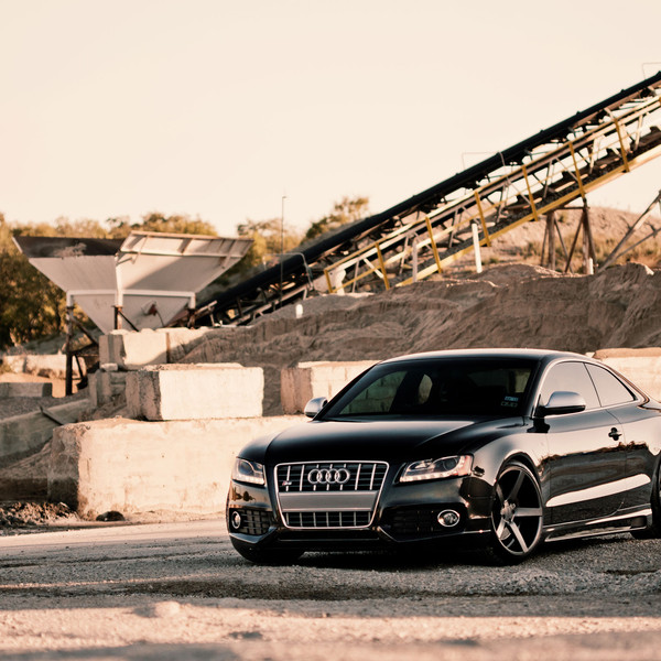 Gloss Black Audi S5 with LED Headlights - Photo by Vossen