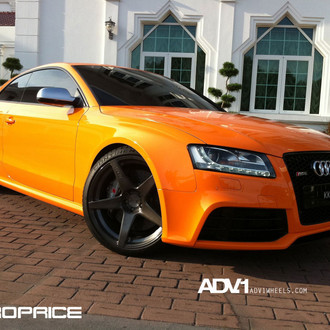 Orange Audi S5 with Aftermarket Front Bumper Cover - Photo by ADV.1