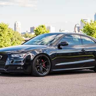 Custom Black Audi S5 with DRL Bar Headlights - Photo by Avant Garde Wheels