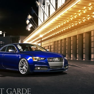 Blue Audi S5 with Aftermarket Front Bumper - Photo by Avant Garde Wheels