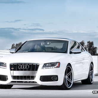 White Audi S5 with Custom Chrome Grille - Photo by Concept One