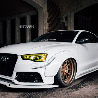 White Audi S5 Gains a Racer Look with Huge Spoiler and Wide Body Kit