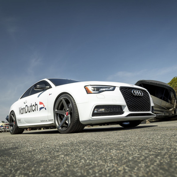 White Audi S5 with Blacked Out Mesh Grille - Photo by Vorstiner