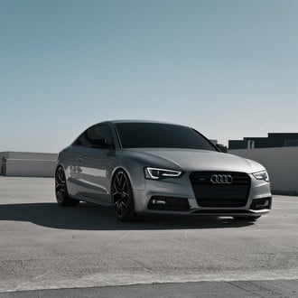 Striking Contrast: Matte Black Zito Rims on Gray Audi S5