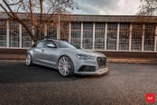 Revised Face of Gray Audi S6 Quattro With Carbon Fiber Front Lip