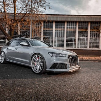 Gray Audi S6 Quattro with Blacked Out Mesh Grille - Photo by Vossen