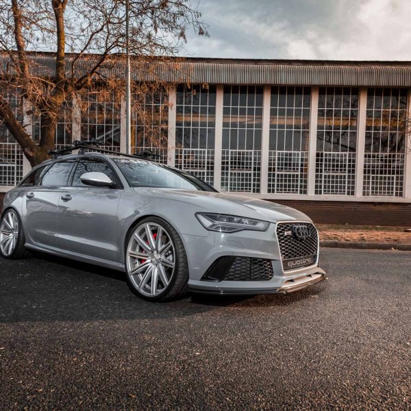 Gray Audi S6 Quattro with Blacked Out Mesh Grille - Photo by Vossen