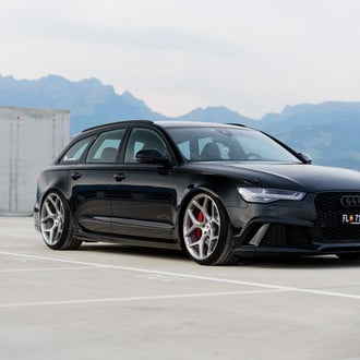 Black Audi S6 with Custom Front Lip - Photo by Vossen